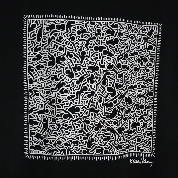UT Uniqlo Keith Haring Party of Life SS Crewneck - Black - Sz L* - Picture 3 of 4